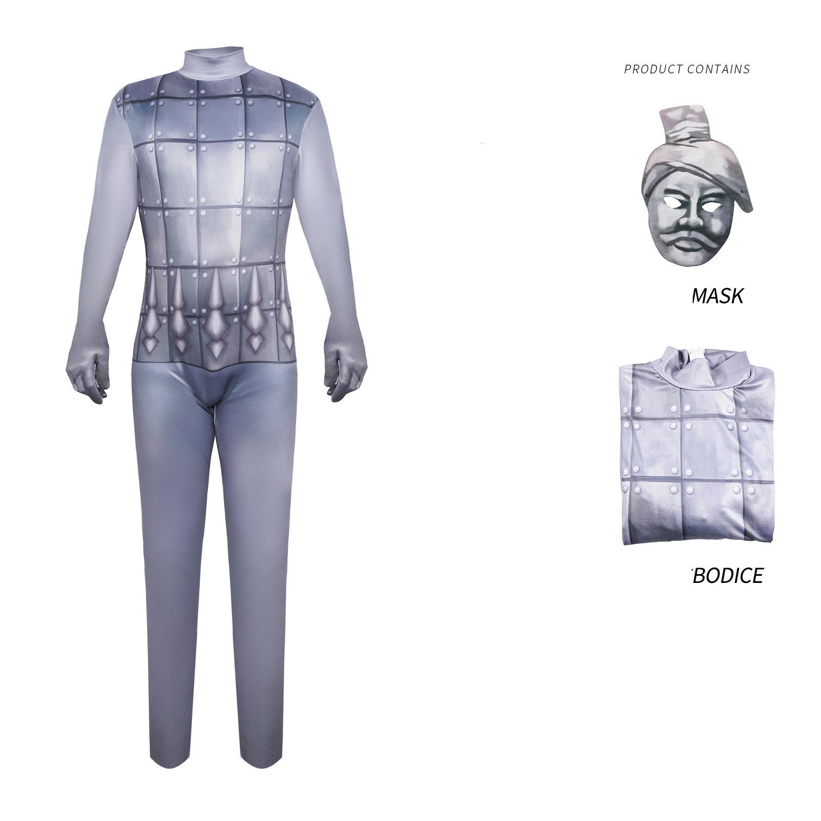 

Взрослый Китай Терракотовая Армия Косплей Терракотовый Костюм Воинов Комбинезон с длинными рукавами и маской Для Мужчин Женщин Карнавал Хэллоуин S