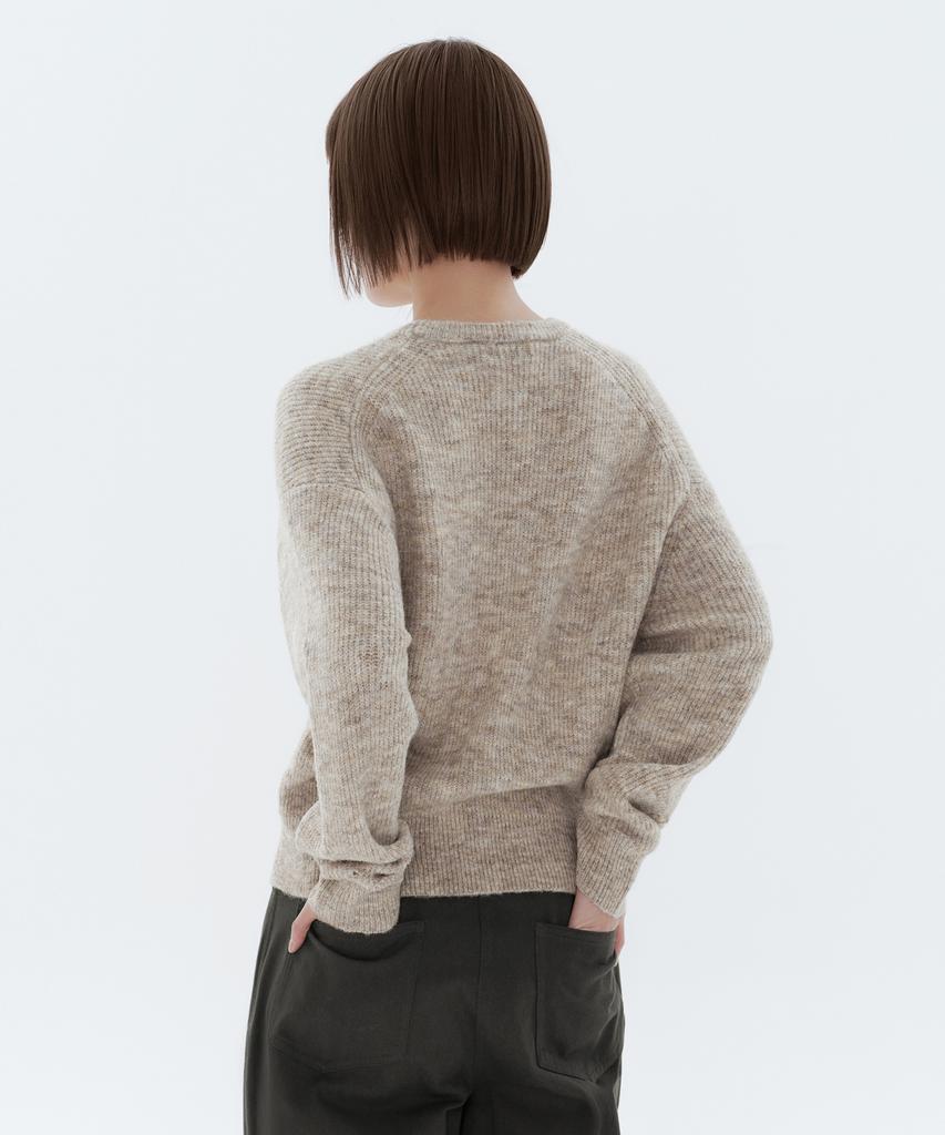 MUSINSA STANDARD WOMAN Women'S Multi Melange Crew Neck Knit [Pastel Beige]