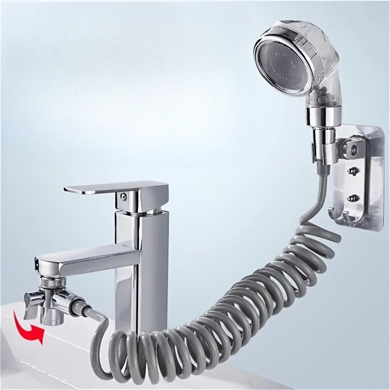 

Set of Adjustable Faucet Attachments, Ideal for Extending Taps in Sinks, Bathrooms, Or Kitchens серебряный