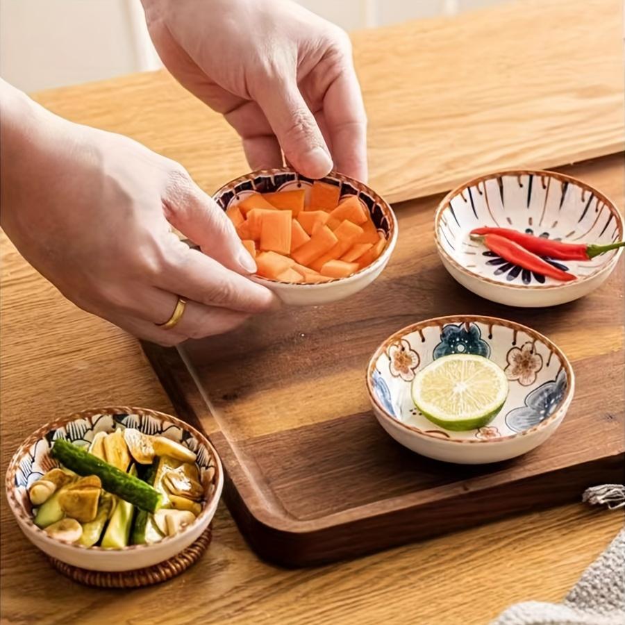 Butterfly Flower Series 4.5 Inch Rice Bowl Hand Painted Ceramic Retro Home Dining Tableware Set