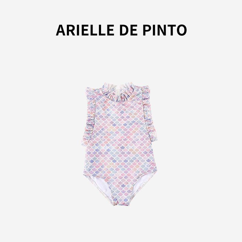 French Arielle De Pinto Girls Summer Clothing Mermaid Fish Tail Swimsuit Split Swimsuit Set Swimsuit 140