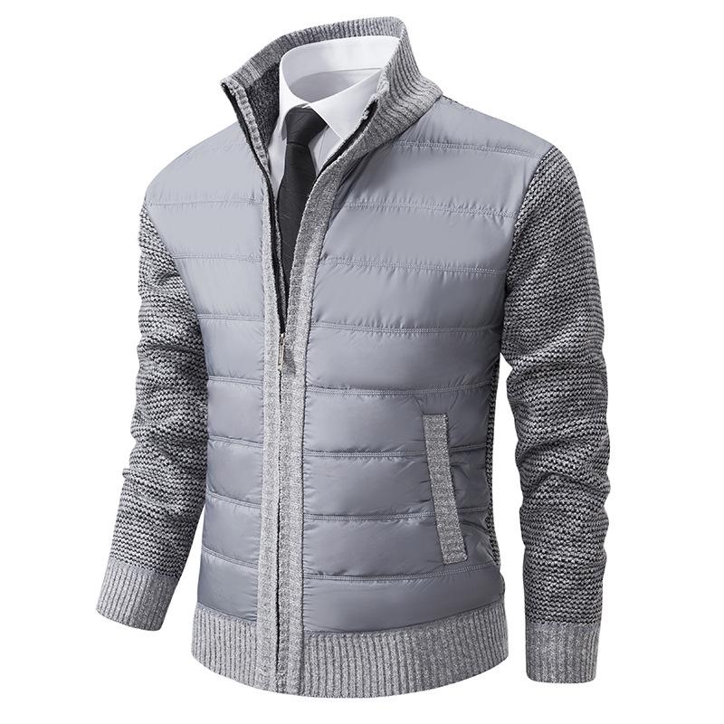 2023 Men's Korean Style Knit Sweater Jacket with Stand-Up Collar
