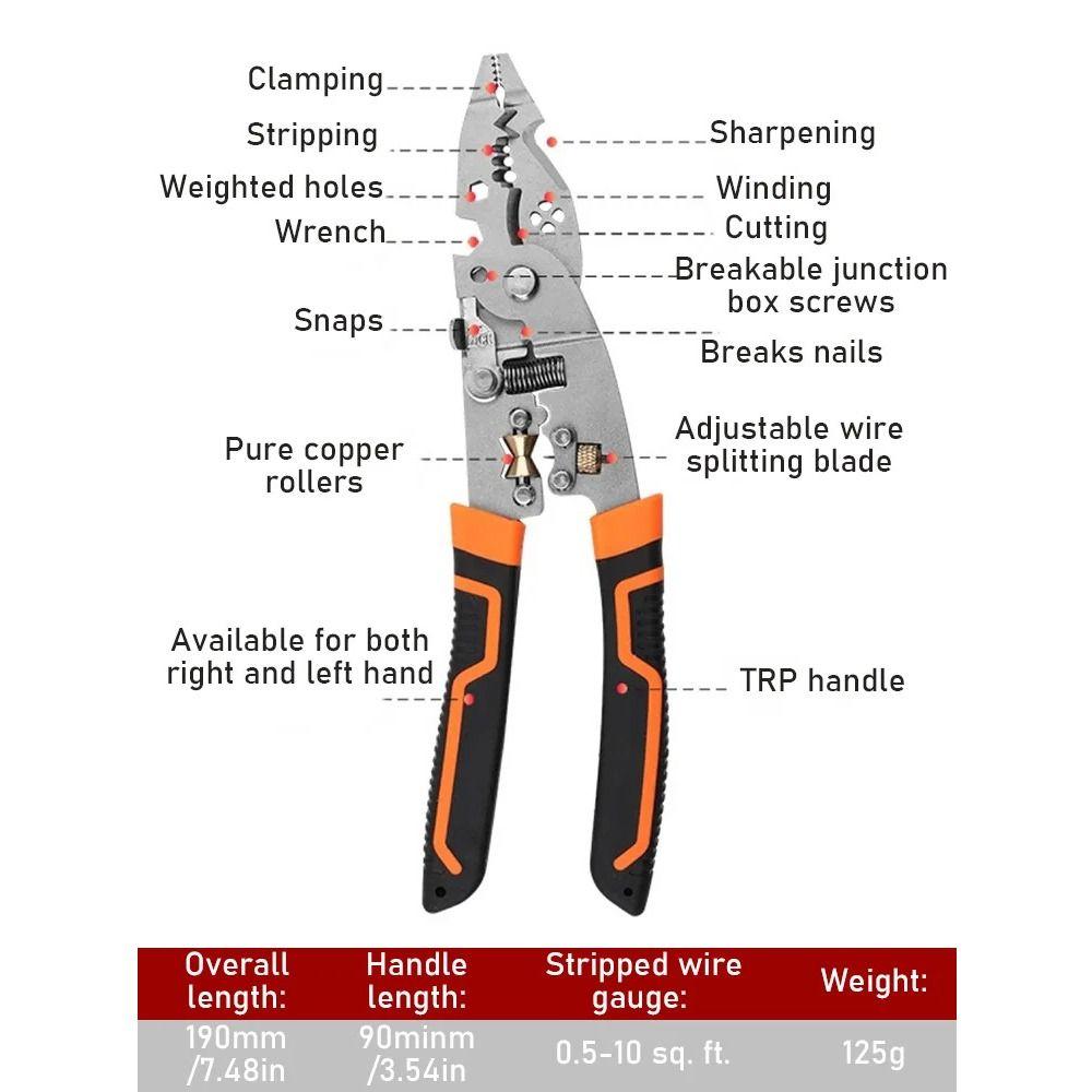 Automatic Wire Stripper Puller Adjustable Stripping Crimping Pliers  Household