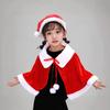 Girls Christmas Cape Velvet Cloak With Plush Trim Ties Holiday Party Cosplay