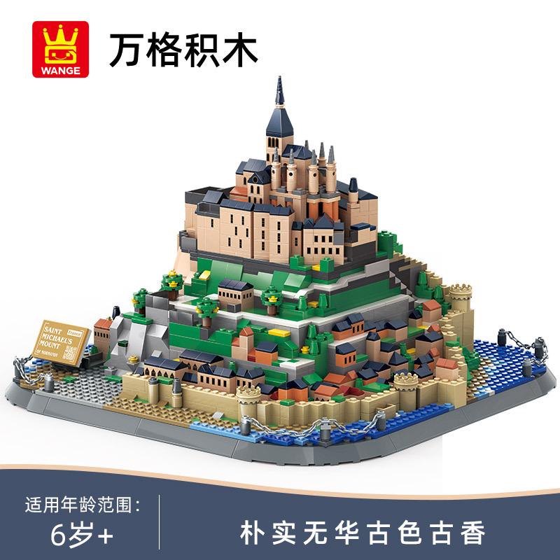 1392pcs World Architecture Series Normandy Mont Saint-Michel Model Building Blocks Display Piece France Manche Assembly Kit