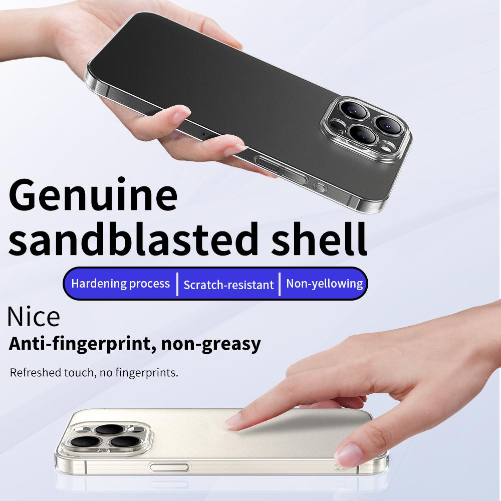 

For iPhone 15 Pro Case Transparent Matte Hard PC Mobile Phone Cover A