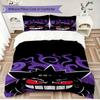High Quality Gengar Pattern 3Pcs Duvet Cover Set Soft Microfiber Bed Set For Anime Lovers No Sheet No Comforter