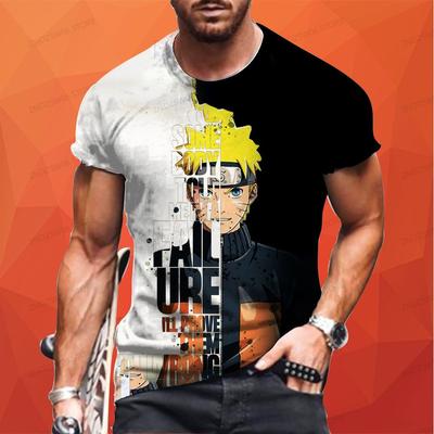 Ninja 2024 New Naruto Men's T-shirt Fashion Cool  Anime Hip Hop Sasuke Oversized Y2k Quick Drying Tops Kakashi Summer