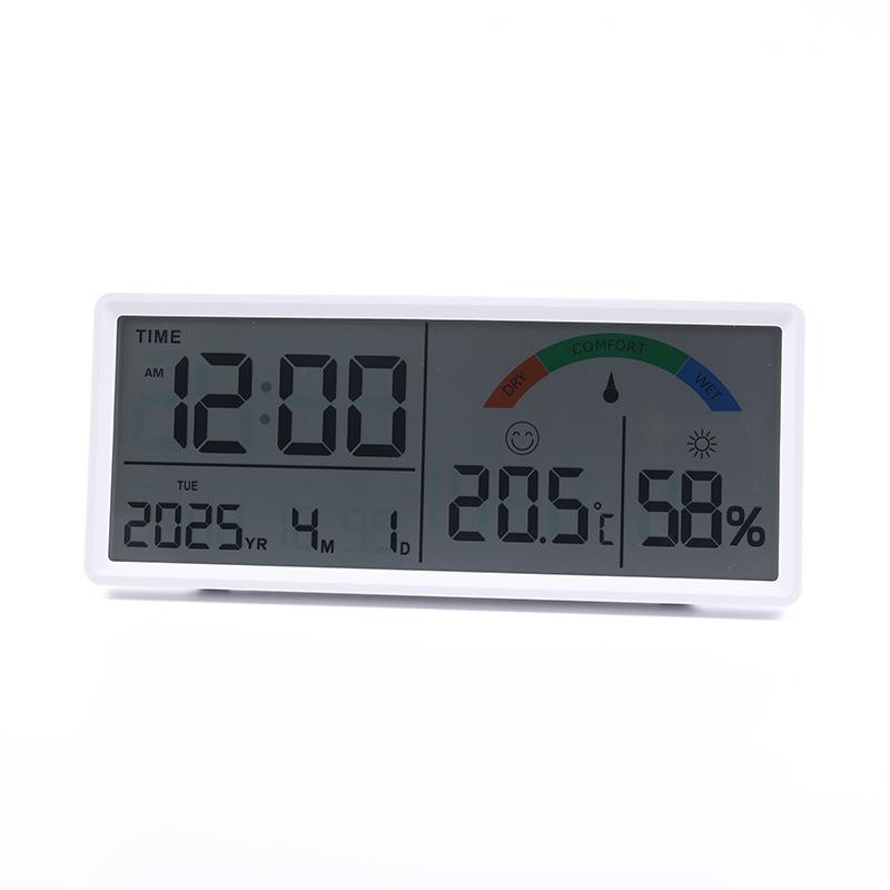 Creative large screen LCD clock living room temperature and humidity clock multifunctional digital clock simple electronic clock 9554