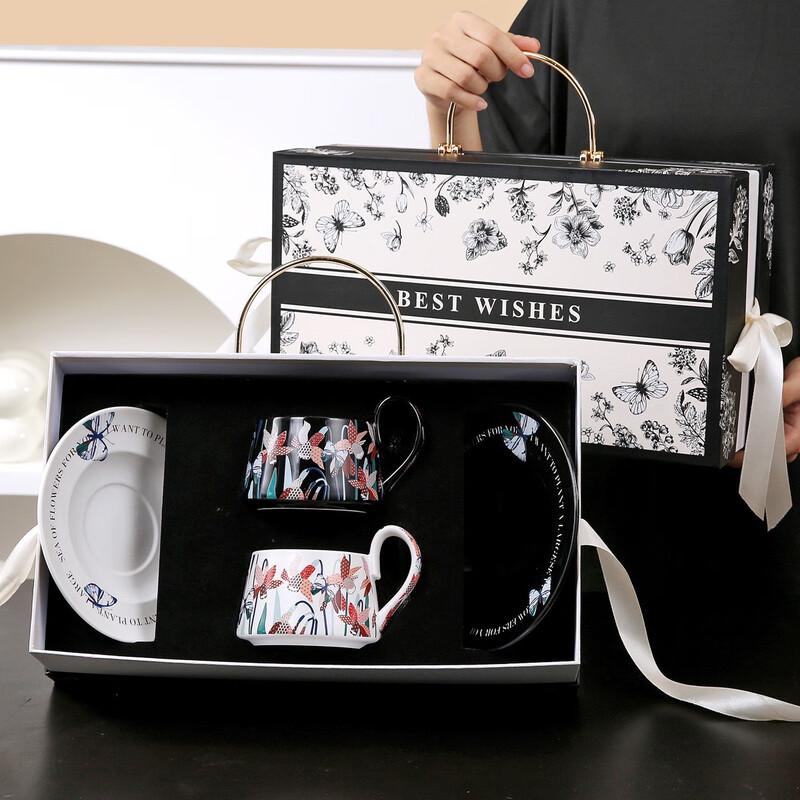 Vintage Keramik Kaffeetasse & Untertasse Geschenkset