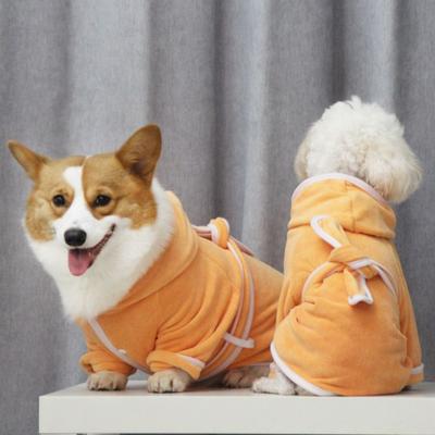 White Pet Vacation Bathrobe Absorbent Casual Warm Cat Dog Pajamas Pet