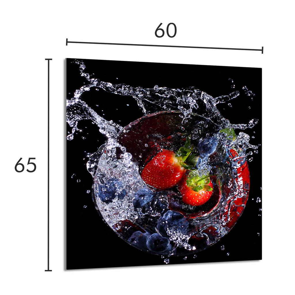 PANEL SZKLANY DO KUCHNI 60x65 Truskawki