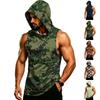 Men's Sleeveless Hoodie Muscle Fit Tank Top Breathable Quick Dry Gym Workout Fitness Vest for Training