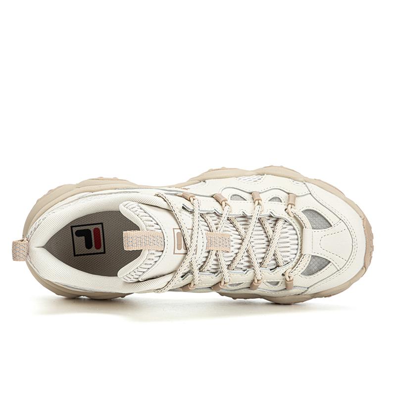 FILA FLUID 7 Abrasion Resistant Lightweight Breathable Low top Chunky Sneakers Women's White Swan Gray F12W632103FWA