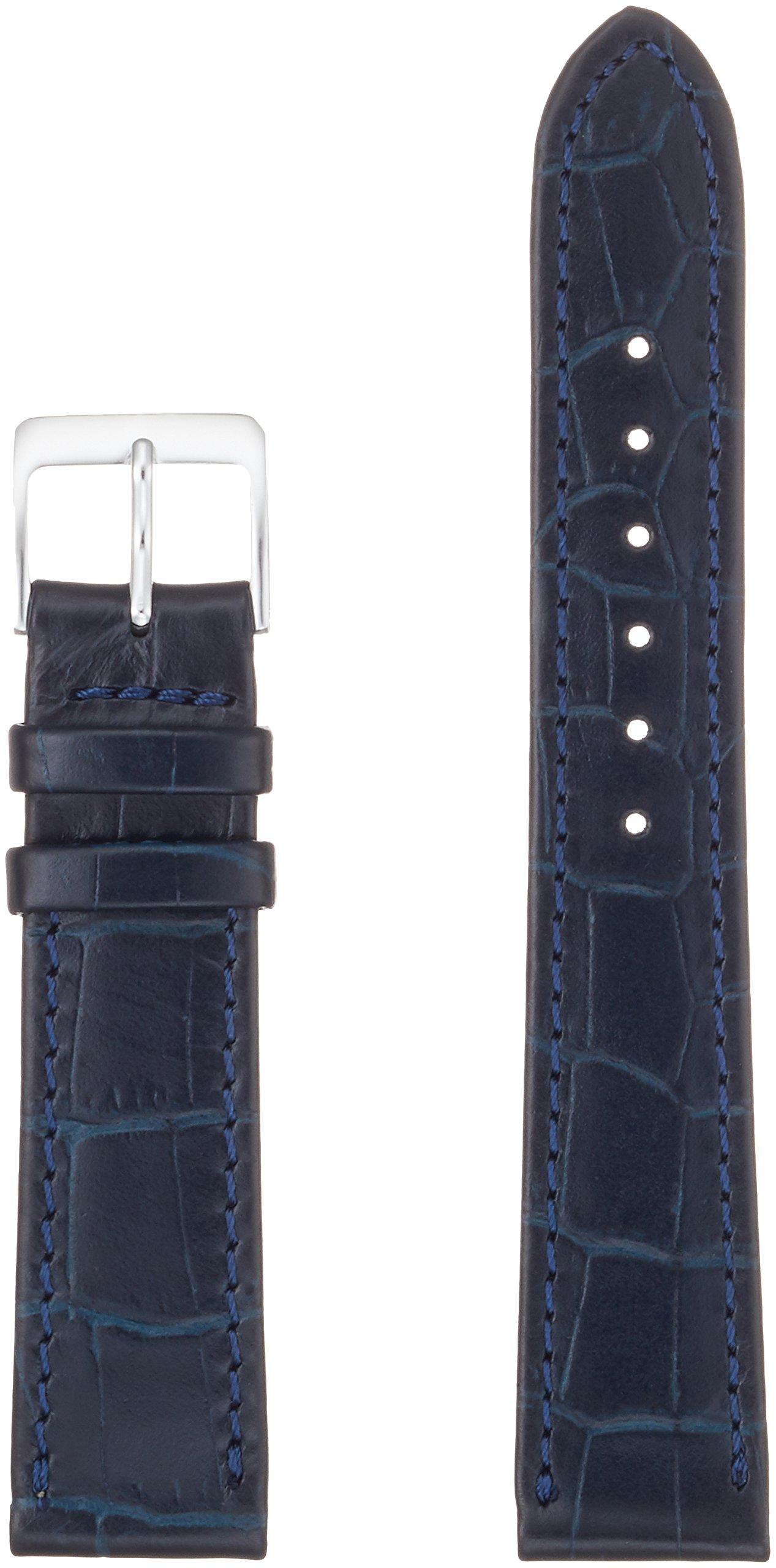 [MIMOSA] MIMOSA Mimosa Watch Band, Embossed Crocodile Leather (Cowhide EmbossedBamboo Pattern), 18mm, Navy, CP-N18