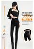 Women's Black High-Waisted Velvet-Lined Skinny Pants for Autumn/Winter 2025