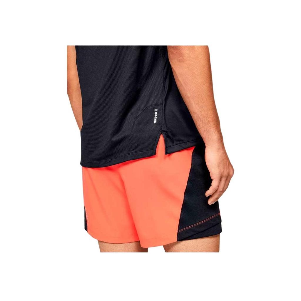 Under Armour Qualifier Iso-Chill Mesh Short Sleeve Running Fitness Shirt Men Tops Black 1353467-001