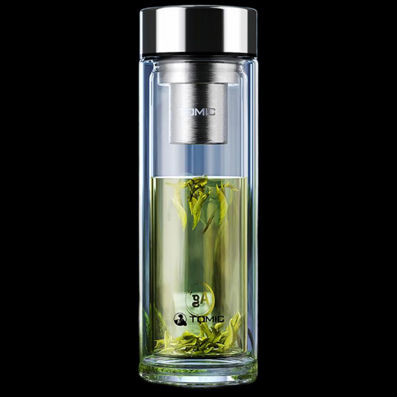 TOMIC Silver Ion Antibacterial Double-Layer Glass Tea Cup