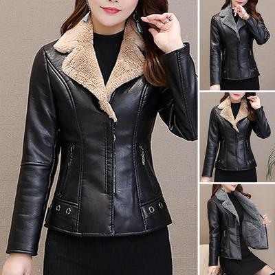 Chaqueta de invierno cálida Chaqueta elegante de piel sintética de felpa para mujer para otoño e invierno con bolsillos con cremallera Abrigo tipo cárdigan ajustado y cálido
