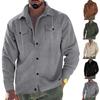 Men S Casual Corduroy Jacket Single Breasted Long Sleeve Outerwear