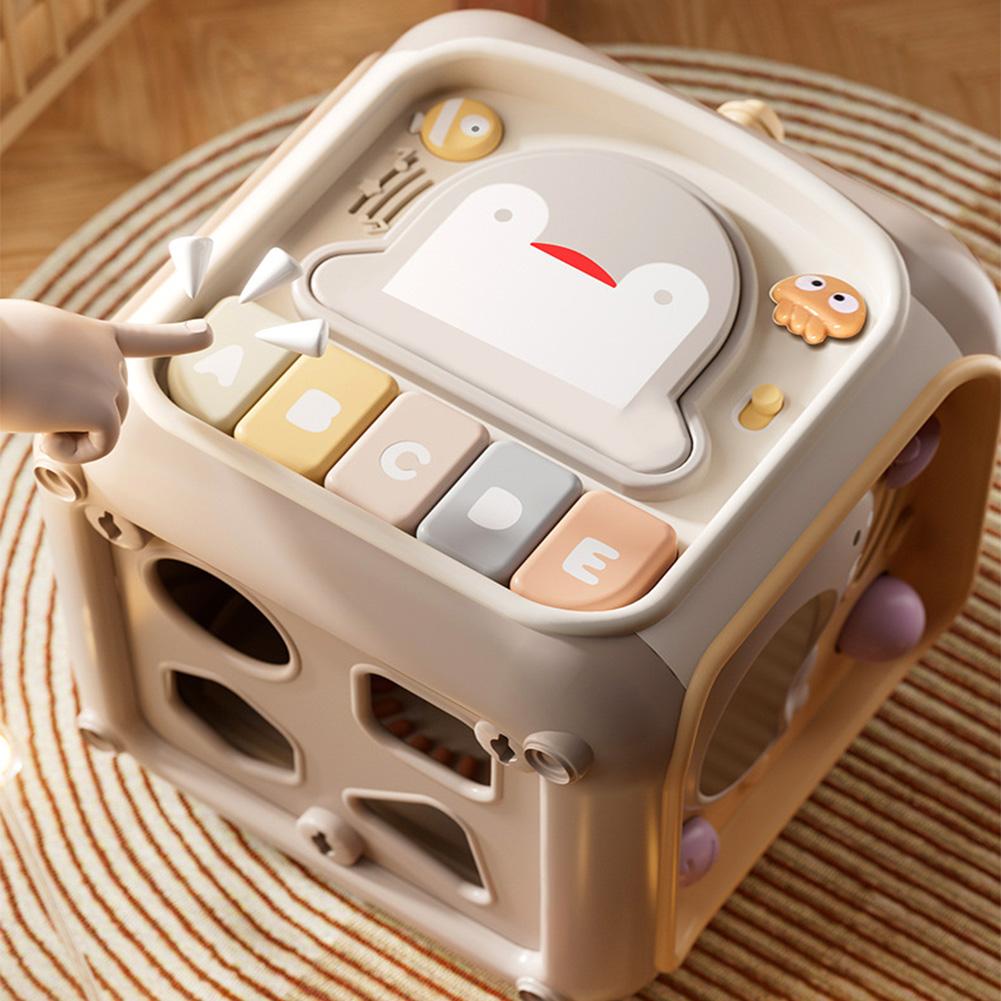 Baby Activity Cube Cute Cartoon Animal Activity Play Cube With Music Sensory Toys Gifts For Toddlers Ages 0-3