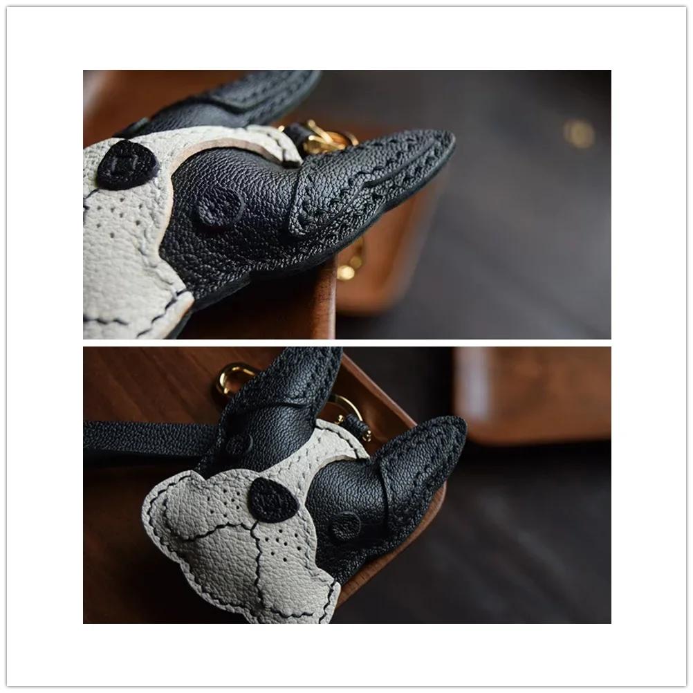 Ręcznie robiony skórzany breloczek z zawieszką dla pieska i prezent dla miłośnika psów Akcesoria dla miłośnika szczeniaczków