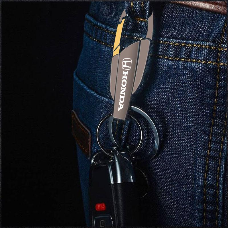 Car Emblem Keychain Zinc Alloy Antirust Key Ring For Honda Civic Accord Crosstour Spirior Odyssey Avancier UR-V Sienna Elysion BI2
