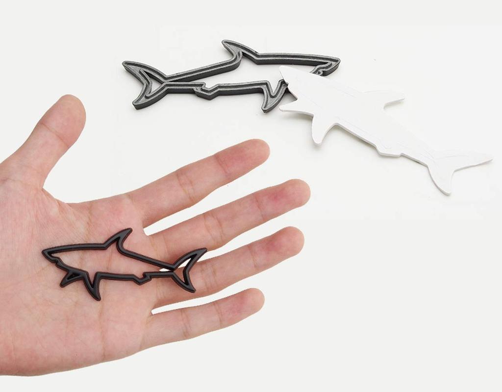 Goods Land [3 Color] General Purpose 3D Metal Sticker Shark Logo 3D Car Decal