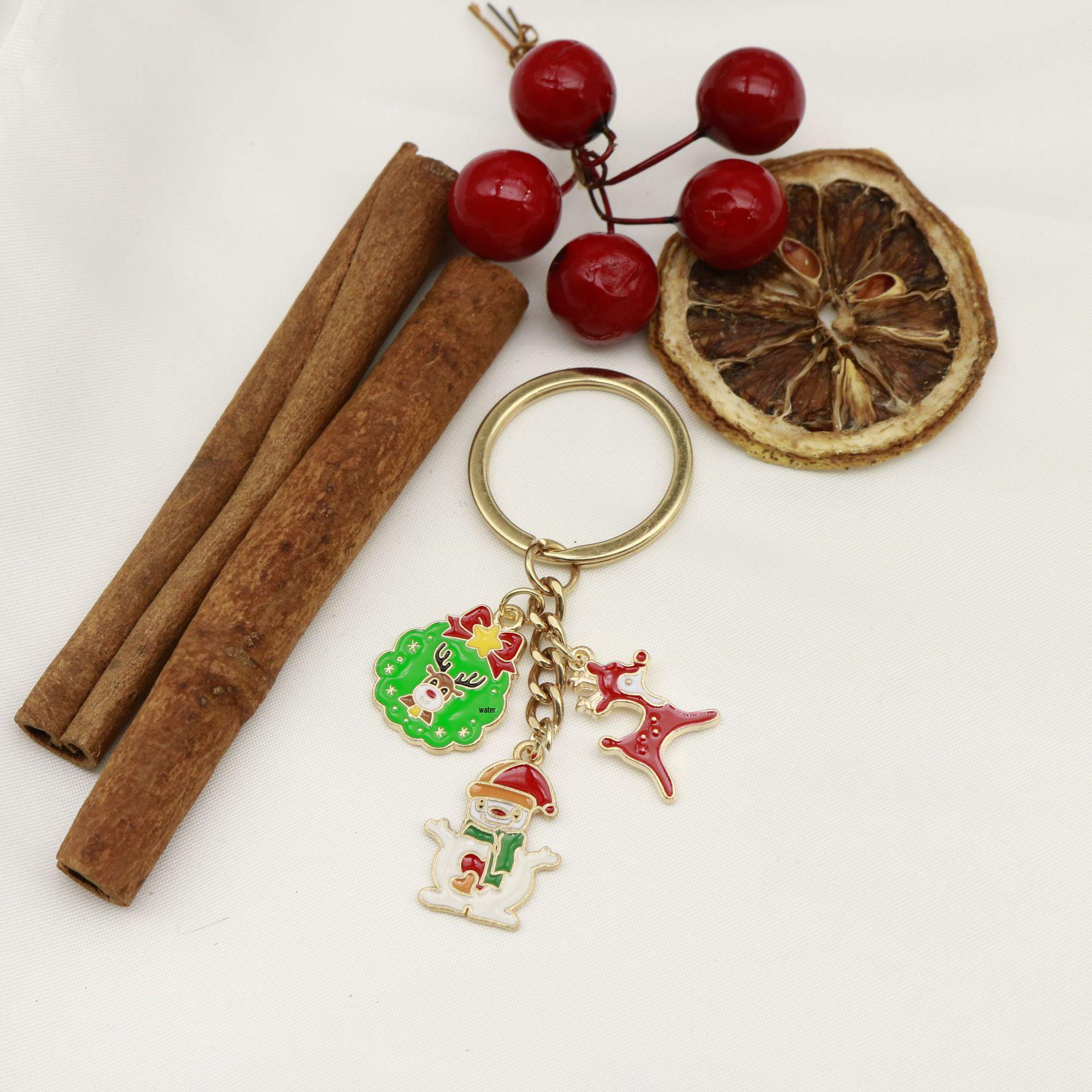 Santa Claus & Candy Christmas Tree Keychain Pendant - Cute Gift
