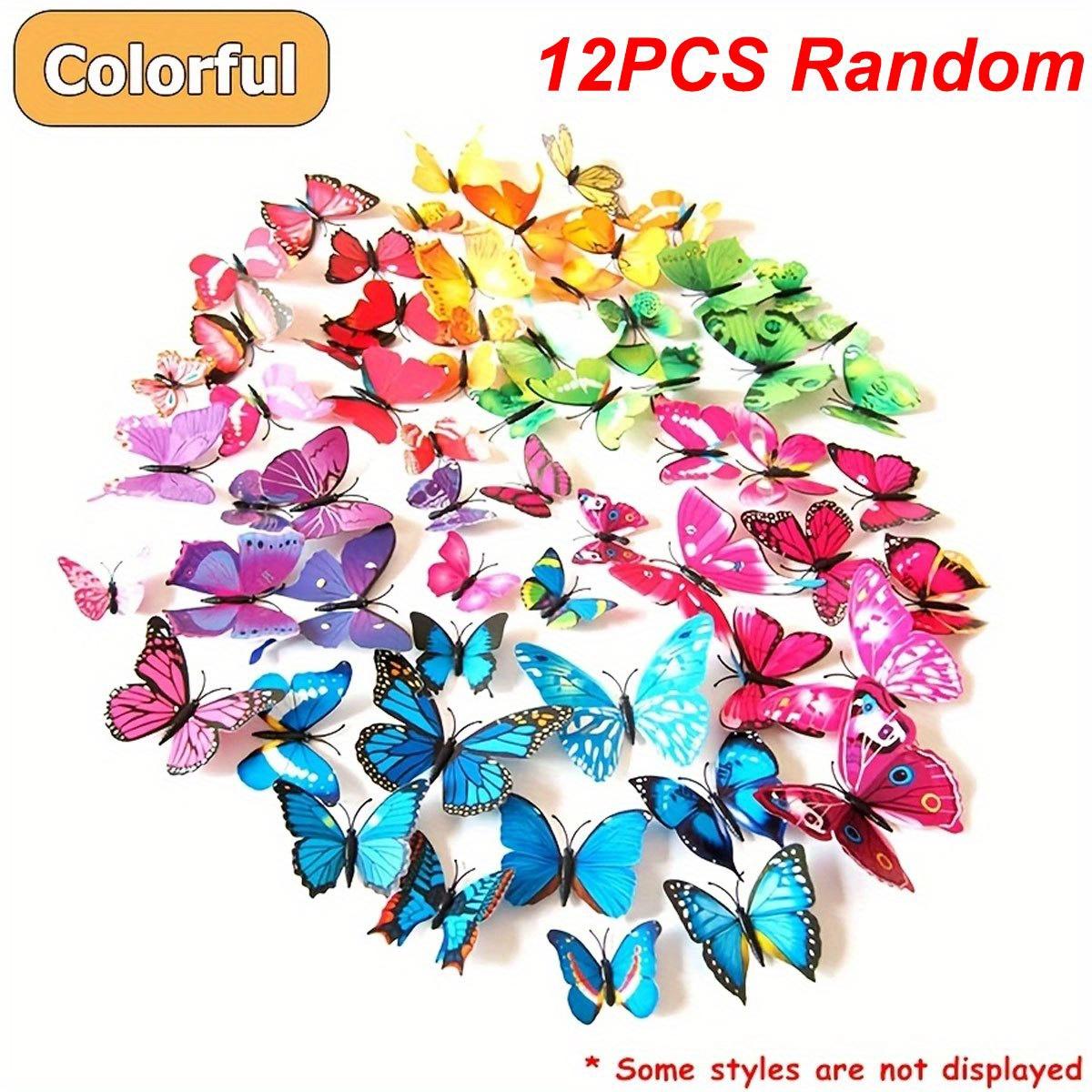 

12pcs/Pack Color Mini Butterfly Magnetic Refrigerator Sticker Kitchen Living Room Decoration Wall Stickers DIY Creative ZSY