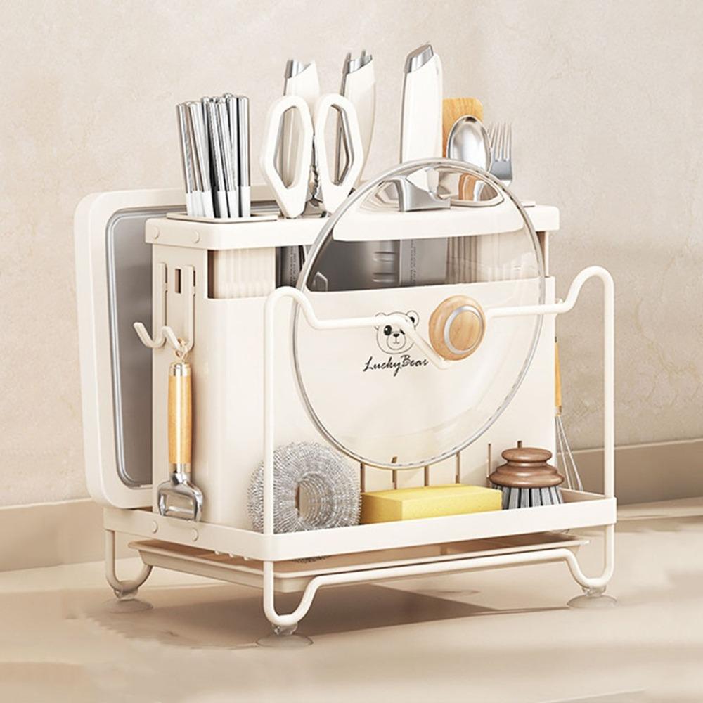 Stable Chopstick Bucket Large Capacity Cutlery Drying Rack Cutlery Organizer  for Home