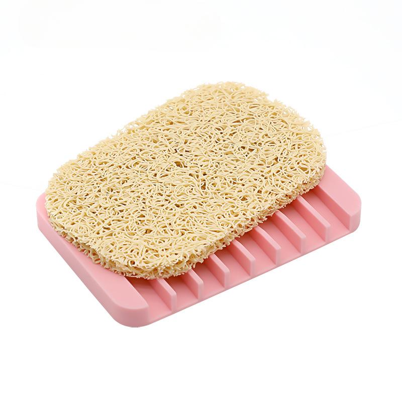Silicone Soap Box Drain Rack with Mat Dry Non-hydrating Soap Tray Soap Tray Soap Mat Coil Set