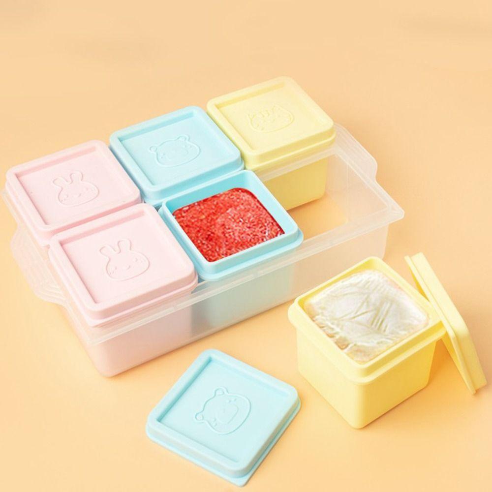 Silikon Babykost Gefrierform 6 Fächer Püreebehälter Langlebige Eiswürfelform Obst