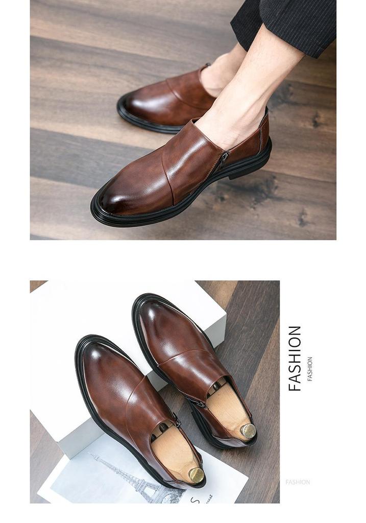 Plus Size Men's Autumn Leather Loafers - British Style Casual Slip-on Driving Shoes