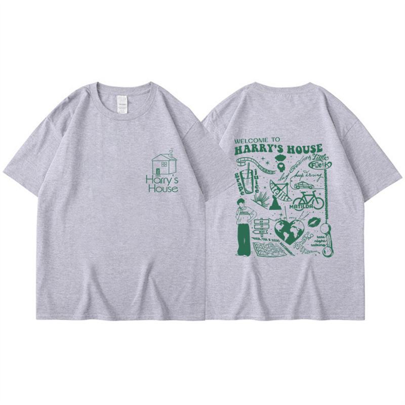 Harrys House Love on Tour Tshirt 100 Cotton Shirts Lovely Cartoon Print Tshirt Fashion Mens Clothes Summer Oversized T Shirt