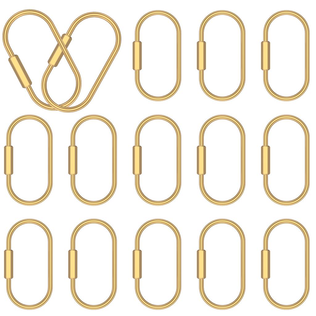 Brass Key Ring Gold Key Chain Organizer Holder Men Women Keychain with Secure Screw Locking for Key Handbag Mountaineering Bags