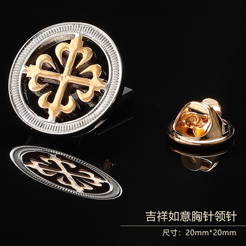 Gift Box Men'S Fashion Temperament Crystal Brooch Collar Pin Suit Brooch Collar Pin Trend Corsage