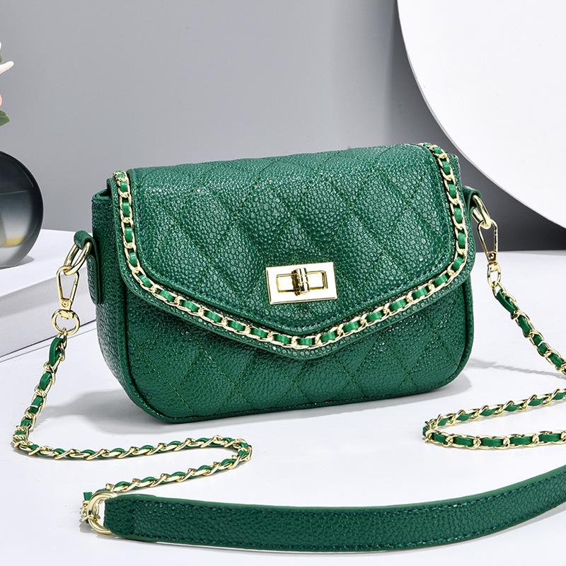 Женская сумка большой емкости модная универсальная женская сумка простая фактура женская сумка с цепочкой одно плечо косая сумка Span Length 21 Width 9 Height 14cm 2529₽