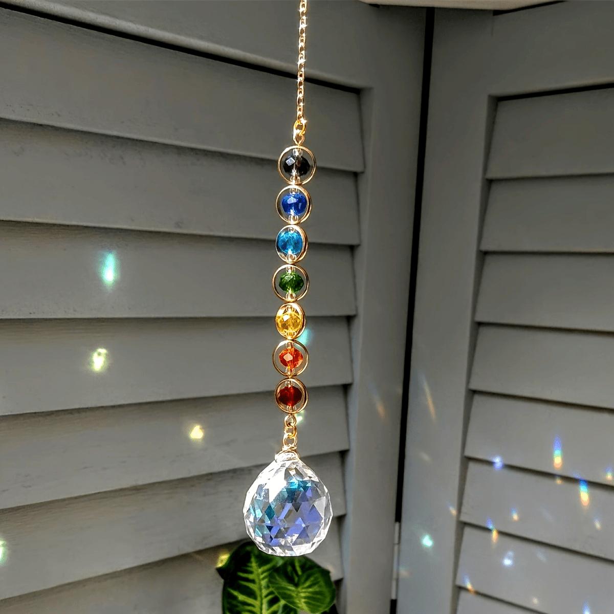 

Crystal Sun Catcher, Rainbow Maker Prism Hanging Ornament, Boho Home Decor & Meditation Gift