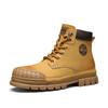 Fashion Italian Handsome Motorcycle Boots Thick Soled Wear-resistant Men's Workwear Boots Trendy Men's Genuine Leather Short Boots