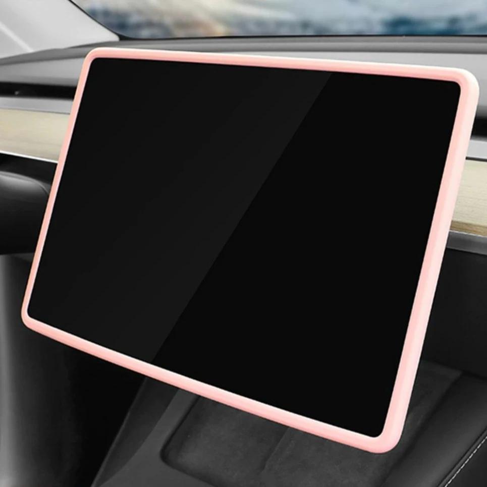 Screen Protector Suitable for Tesla Model3/Y Silicone Frame Central Control Navigation Screen Protector Anti-collision Interior