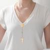 LIKGREAT Virgin Mary Necklace Jesus Cross Sweater Chain Catholic Religious Gift Stainless Steel Jewelry Christmas Gifts