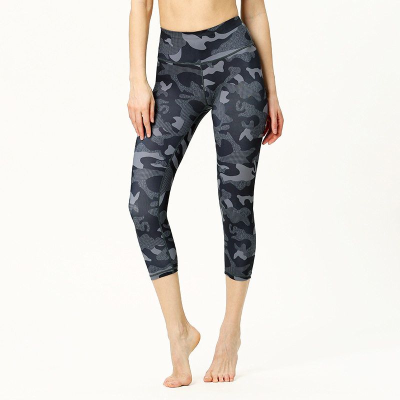 

Amazon s New Printed Yoga Pants, Mid-Length Shorts for Women, European and American Style Yoga Capri Pants, High Elasticity, Breathable, Sportswear Yh 24A L