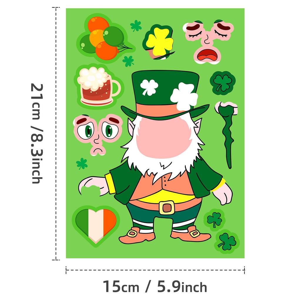 6 Pictures/pack of New High-value DIY St. Patrick's Day Stickers