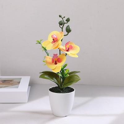 Butterfly Orchid Bonsai Potted Fake Plants for Home Garden Room Decoration Office Table Artificial Silk Flower Ornaments