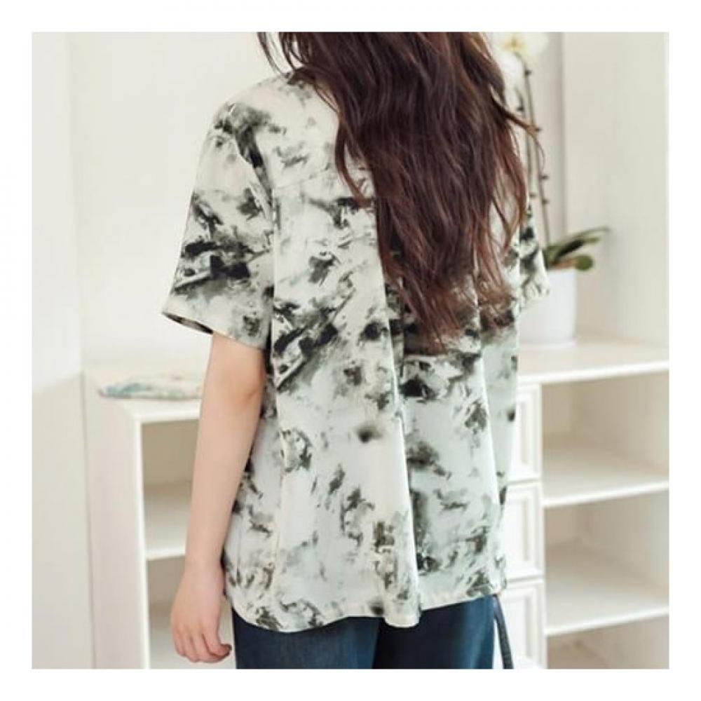 Navava Men Retro Print Slim Fit Short Sleeve Shirt Nb2063