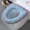 Zimowa ciepła nakładka na deskę sedesową Closestool Mat 1 szt. Zmywalne akcesoria łazienkowe Knitting Pure Color miękka podkładka w kształcie litery O deska sedesowa