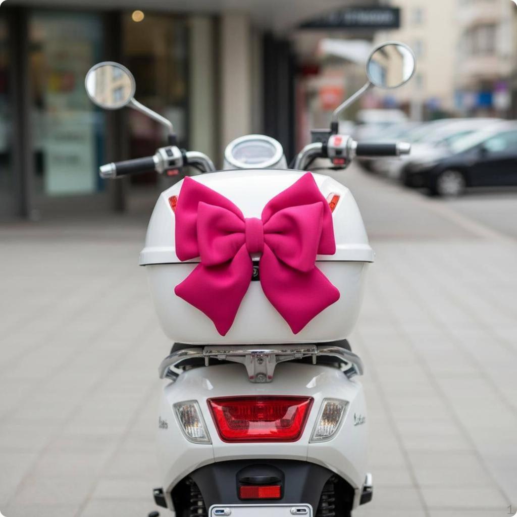 Cute Helmet Bow Fashionable Cloth EyeCatching Vehicle Accessory for Women, Girls,
