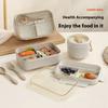 High-capacity Lunch Box Portable Wheat Stalk Students Office Worker Bento Box Microwave Oven Lunch Box with Tableware Soup Bowl
