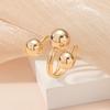 Verstellbare Ringgröße mit glänzender Kugel Offener Fingerring für Männer und Frauen Stilvoller Schmuck für Party und Alltag